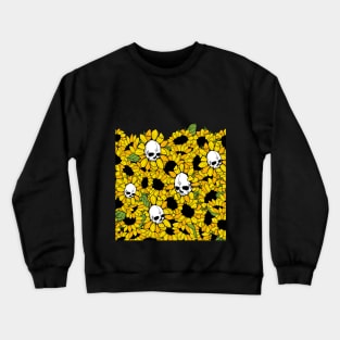 Field of Sunflower Skulls Crewneck Sweatshirt